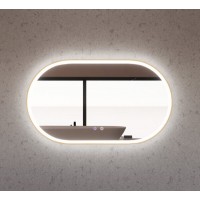Oval 01 Led Mirror With Brushed Gold Framed